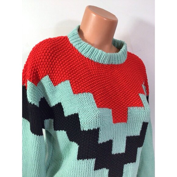 Vintage Hand Knit Sweater Granny Core Womens Large - Picture 2 of 5
